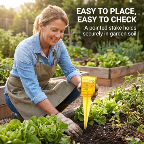 Mini Portable Rain Gauge & Sprinkler - Bright Yellow Outdoor Tool