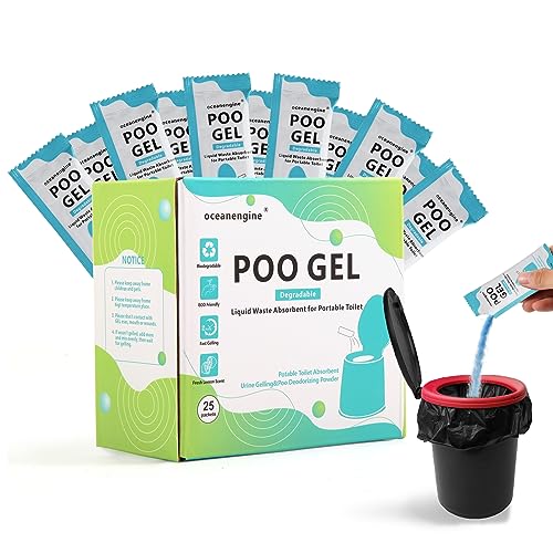 Portable Toilet Absorbent Gel - 25 Packets for Camping & Hiking