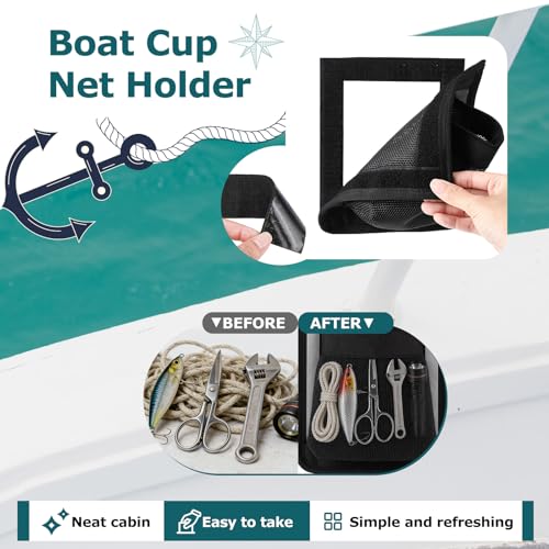 Yoojahow 4 Pack Boat Storage Bags 6.5x7.5in Waterproof Mesh Organizer with Reflective Strips