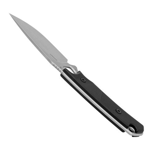 Kershaw Steppe Fixed Blade Knife, Black and Gray Design, 3.55 Inch Steel Drop Point Blade, Full Tang Design, EDC, Nylon Sheath and Belt Clip, Everyday Carry Knife for Men and Women