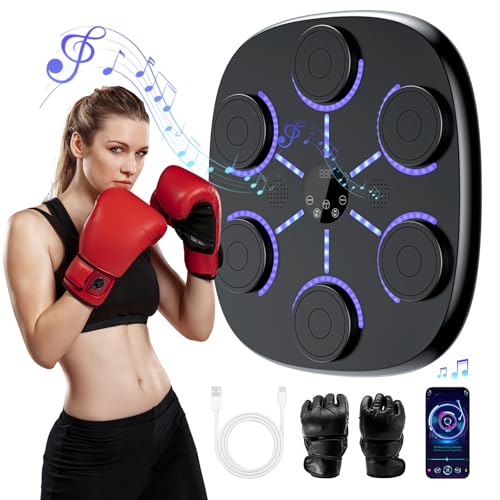 Black 2025 Bluetooth Boxing Machine for Adults Kids Wall Mount with Gloves