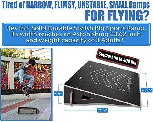 Kids Jumping Ramp for Skateboard, Bike, Scooter, BMX - Black