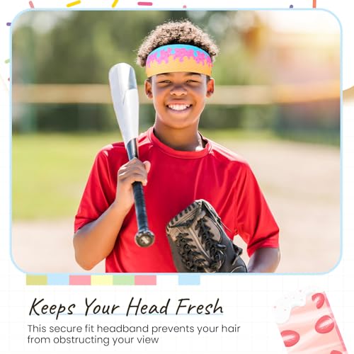 Ice Cream Drip Athletic Headband - Pink & Blue Sweatband