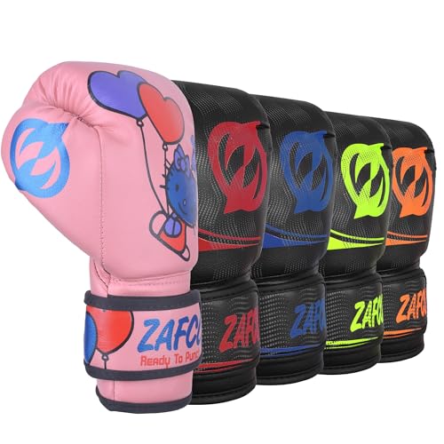 Kids Boxing Gloves - Black Orange 4oz for Muay Thai & MMA Training