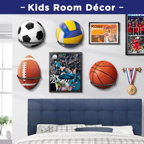 Wall-Mounted Basketball Holder - 2 Pack Ball Storage Solution