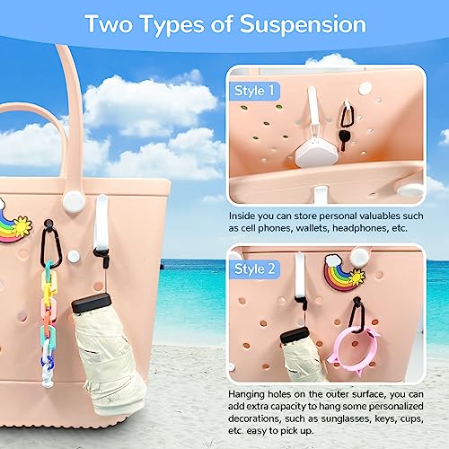 4Pcs Hooks Set for Bogg Bag - Pink Carabiner Key Chain Holder
