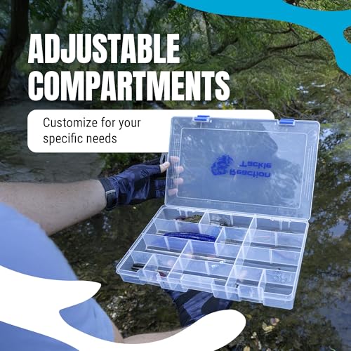 Reaction Tackle Basic Tackle Trays 3700 Size 2-Pack Clear Plastic Organizer with Removable Dividers