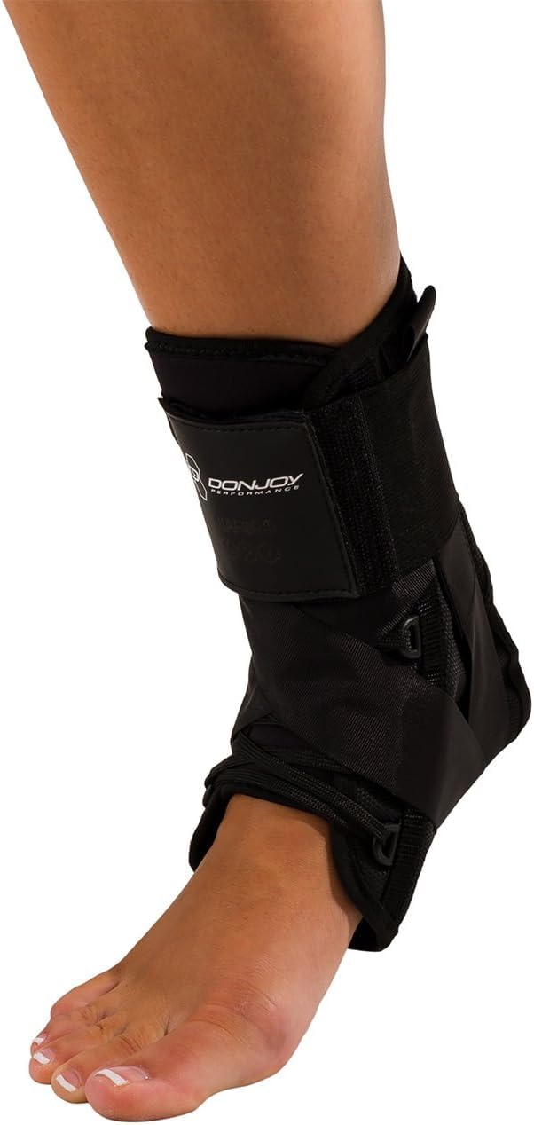 DonJoy Performance Lace-Up Ankle Brace for Sprains, Strains & Instabilities - Lightweight & Breathable with Padded Tongue for Comfort for Athletes and Active Users, Medium