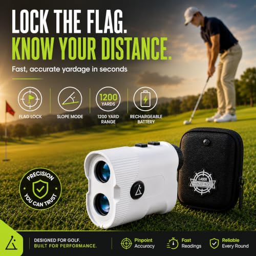Angora Brands Golf Rangefinder with Slope, 1200-Yard Distance, Laser, Magnet