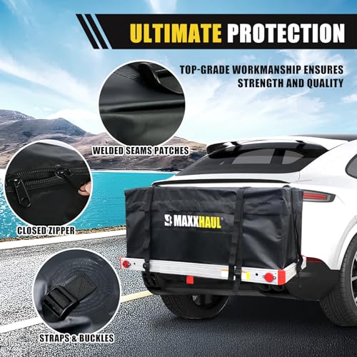 Heavy Duty Soft Shell Cargo Carrier Bag for Hitch Mount Rack - 47x20x20