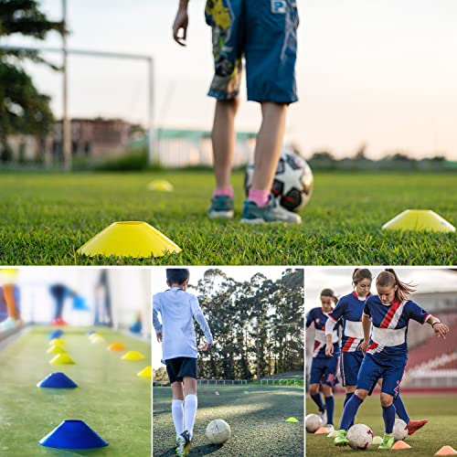 Agility Disc Cones Set - 50 Pack with Carry Bag & Holder