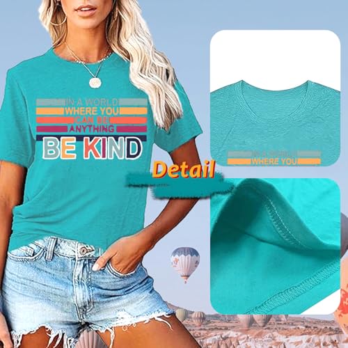 Bee Kind Shirt Womens Graphic Tshirt - Funny Inspirational Teacher Shirt - Mint Green Small