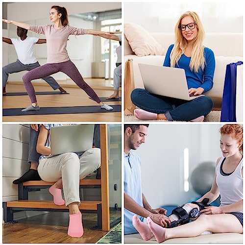 Non-Slip Pilates Socks for Women - Large Grip Sole - 9.5-11.5 - 6 Pairs