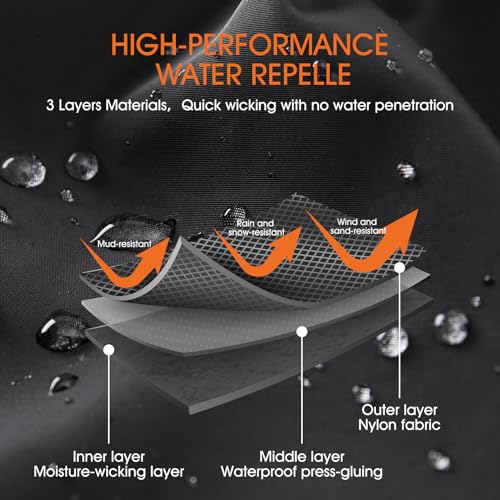 Waterproof Adjustable Hiking Leg Gaiters for Snow and Mud - Doodle, L/XL