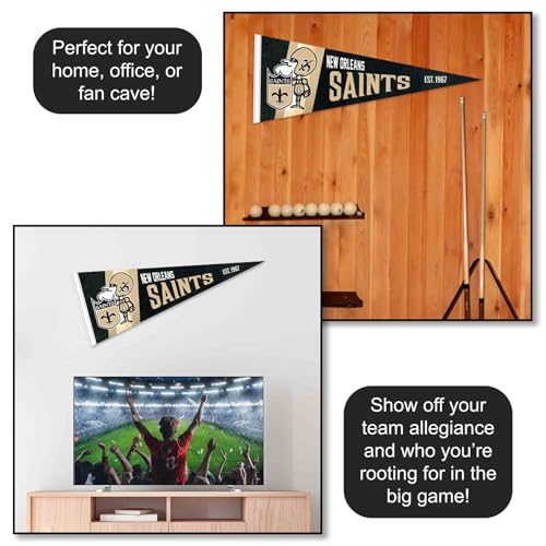 New Orleans Saints Vintage Pennant Flag - 12x30 in Felt