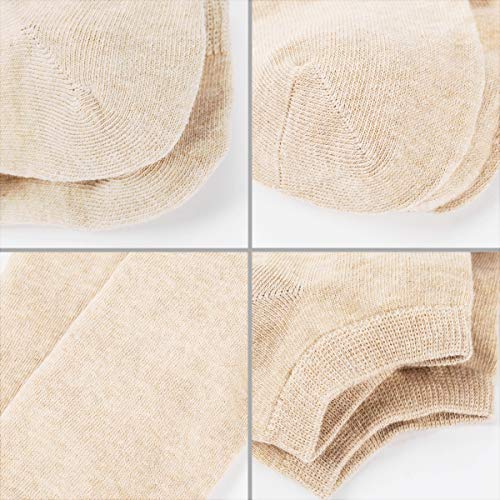 Womens Cotton Ankle Socks - Low Cut No Show Running Socks - 3 Pairs - Navajo Beige