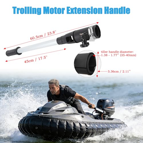 Trolling Motor Extension Handle - 17.5 Inch Fixed Length, Marine-Grade Aluminum, Non-Slip Grip