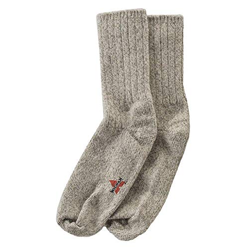 Wigwam El-Pine Ragg Wool Heavyweight Crew Socks, Large Grey Twist