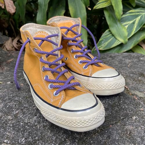 Reflective Round Shoe Laces for Sneakers - Purple 47 inch