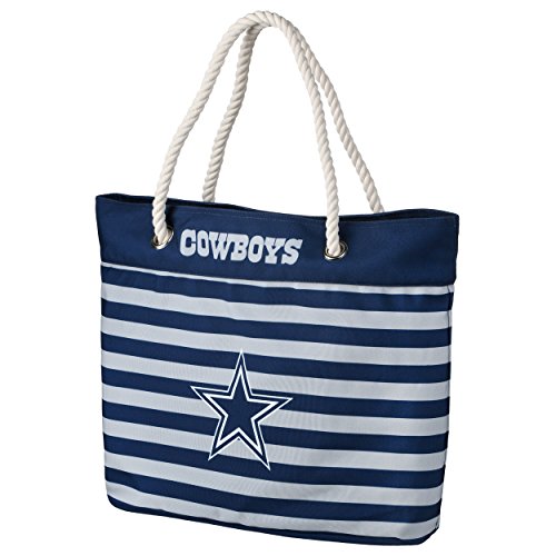 Dallas Cowboys Nautical Stripe Tote Beach Bag - Team Color