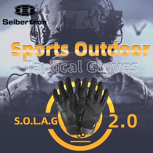 Tactical Gloves with Touchscreen - Black Full Finger 2.0 Medium