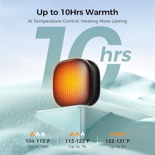 Okayice Black Rechargeable Magnetic Hand Warmers 2 Pack, Portable Electric Heating, Slim & UL Certified for Outdoor & Gifts
