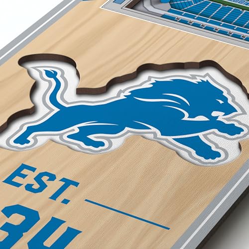 NFL 3D Stadium Banner - Detroit Lions - 6 x 19 Inches