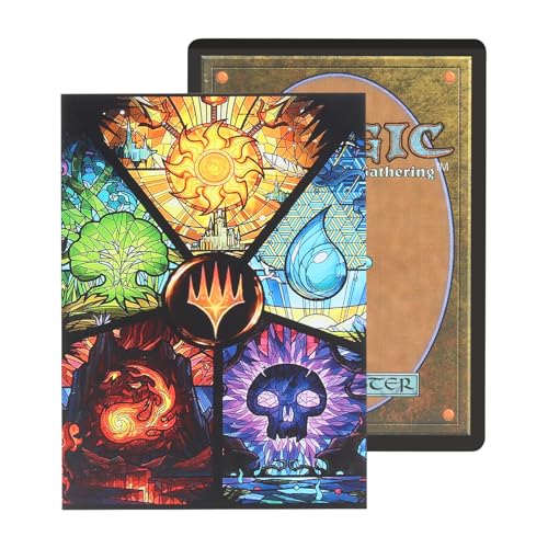 MTG Card Sleeves 100 Pack - Standard Size Matte Back Gaming Card Protectors with Colorful Patterns