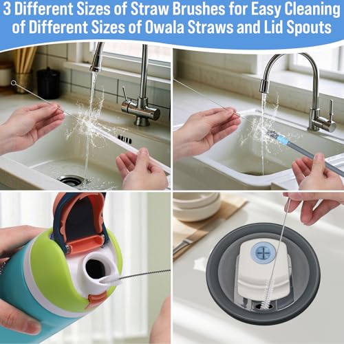 Water Bottle Cleaner Brush Set - 5 Piece Kit for Owala & More