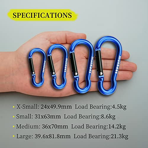 8-Shaped Aluminum Carabiner Clips Keychain - Large Blue