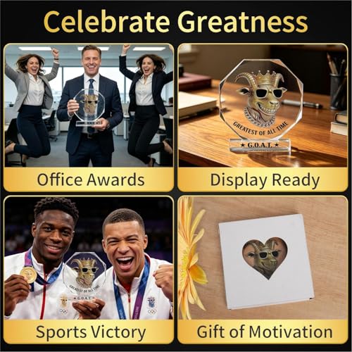 5-Inch G.O.A.T. Acrylic Trophy - Fun Fantasy Football Award