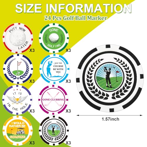 Sosation 24 Pcs Golf Ball Marker Poker Chip Set ABS / Classic Variation