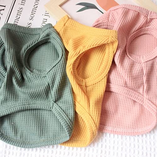 Dog Shirt Summer Lightweight Cotton Pet T-Shirt Set - Medium / 2PCS Yellow & Green