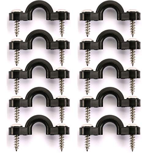 Nylon Bungee Deck Loops Kit - 10PCS Pad Eye with 20 Screws - Black