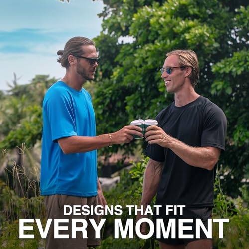 Men's Short Sleeve Swim Shirt - UPF 50+ Rash Guard - Small Black
