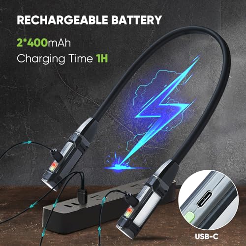 Durapower Neck Light Machine, Led Neck Light for Reading, Detachable Flexible Around Neck Flashlight for Work Craft,Grill,Repairing,Camping and Emergency