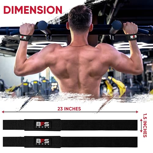 Weightlifting Straps with Neoprene Padding - Black