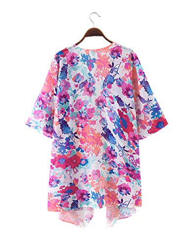 Chiffon Kimono Beach Cover-Up for Women - Floral Print