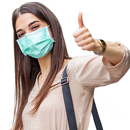 Protective Face Mask(50 pcs pack), Color: Green, Made in Taiwan, Disposable Face Mask, non-woven face mask, made of 3 Ply non-woven fabric