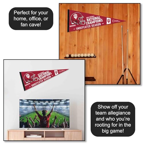 Indiana Hoosiers Undefeated Season Pennant Flag 12x30 Officially Licensed