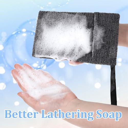 Travel Soap Bar Bags with Foaming Nets - 2 Pack, Black & Grey