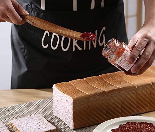 QWKIT 5Pcs Natural Teak Wood Spurtle Set - Nonstick Kitchen Utensils for Cooking