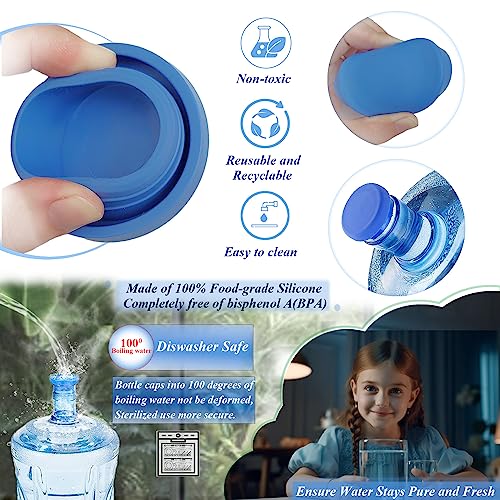 Reusable 5 Gallon Water Jug Caps - Leak Proof, Anti-Splash, 4 Pack