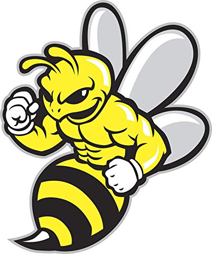 Buzzing Bumble Bee Cartoon Vinyl Bumper Sticker - 5"
