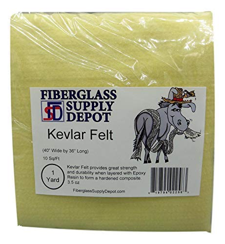 Kevlar Boat Bottom Protection Felt 1 yd x 36x40 in — Abrasion-Resistant Kayak/Canoe Pad 3.5 oz
