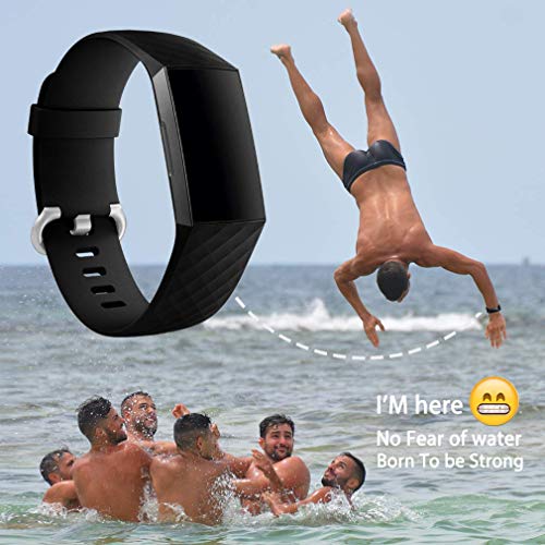 Silicone Replacement Watch Strap for Fitbit Charge 4/3 - Small, Black