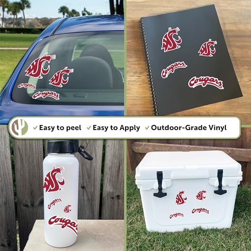 Washington State University Cougars Sticker Sheet 8.5x11 inches - Official Licensed Vinyl Decal