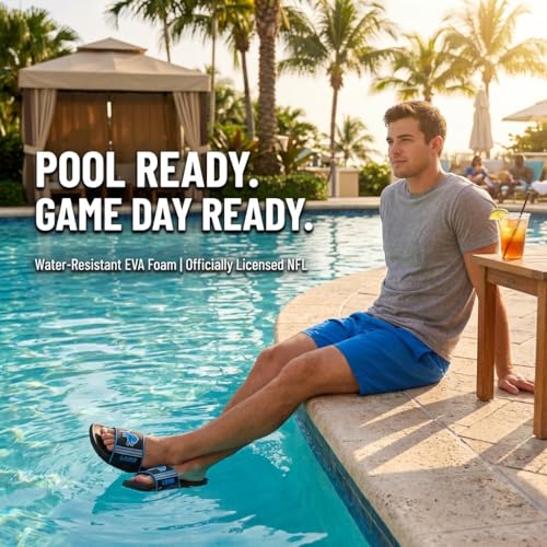 Detroit Lions Slides for Men - Large Water Resistant EVA Sandals