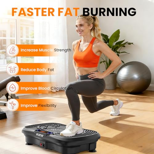 Vibration Plate Fitness Machine - 200W Bluetooth, Slim Deep Black