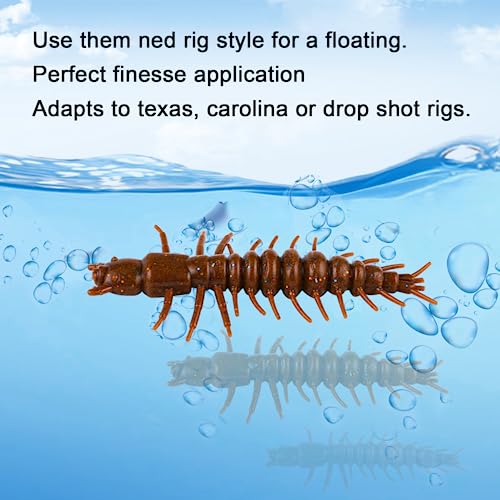 Hellgrammite Fishing Lures - 12PCS Dark Olive Green 3 Inch